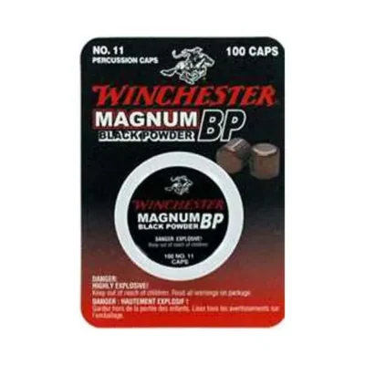 Winchester’s #11 Magnum percussion cap has hotter fire for faster, more complete burn on powder and Pyrodex pellets. #11 Magnum produces a 24 percent hotter flame, and is perfect for replica black powders and is non-corrosive and non-mercuric.