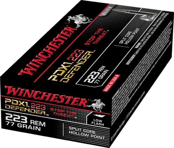 Winchester Ammo S223RPDB2 Defender 223 Rem 77 gr Split Core Jacketed Hollow Poi Winchester Ammo S223RPDB2 Defender 223 Rem 77 gr Split Core Jacketed Hollow Poi