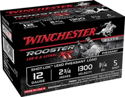Winchester Ammo SRXR125 Rooster XR Shot-Lok 12 Gauge 2.75″ 1 1/4 oz 5 Shot 15 Bx