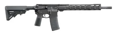 Ruger 8542 AR-556 5.56x45mm NATO 16.10″ 30+1 Black Hard Coat Anodized Adjustable B5 Bravo Stock Black B5 Grip