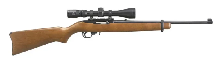 Ruger 31159 10/22 Carbine 22 LR 10+1 18.50″ Barrel, Satin Black Alloy Steel, Hardwood Stock, Cross-Bolt Manual Safety, Includes Viridian EON 3-9x40mm Scope Ruger 31159 10/22 Carbine 22 LR 10+1 18.50″ Barrel, Satin Black Alloy Steel, Hardwood Stock, Cross-Bolt Manual Safety, Includes Viridian EON 3-9x40mm Scope