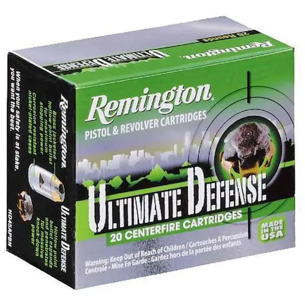 Remington Ammunition HD9MMBN Ultimate Defense 9mm Luger 124 gr Brass Jacket Hol Remington Ammunition HD9MMBN Ultimate Defense 9mm Luger 124 gr Brass Jacket Hol
