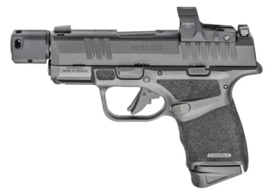 Springfield Armory HC9389BTOSPWASP Hellcat Micro-Compact RDP 9mm Luger 3.80″ 13+1, 11+1 Black Frame Black Melonite Steel with Top Serrations & Optic Cuts Slide Adaptive Textured Black Polymer Grip Includes Hex Wasp Red Dot