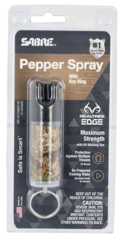 Sabre KR14CAMO02 Camo Pepper Spray  OC Pepper 10 ft Range