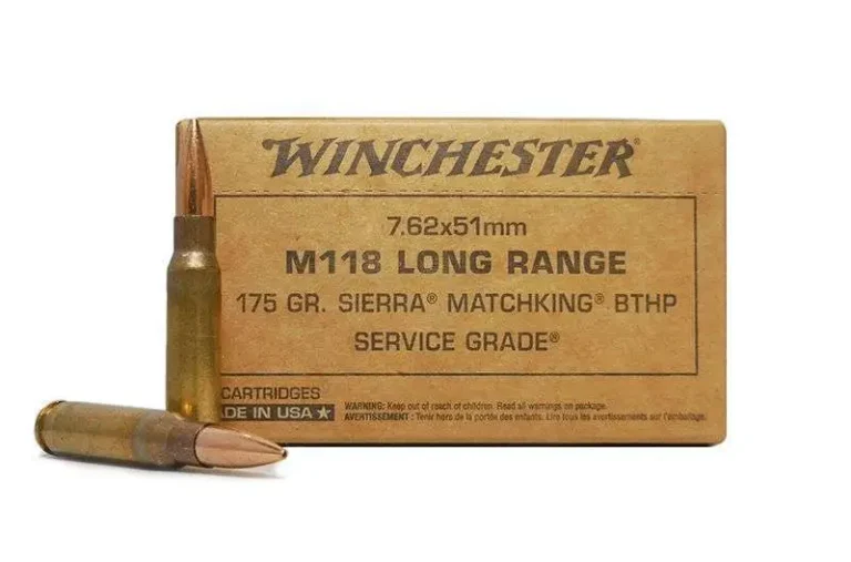 Winchester Ammo SGM118LRW Service Grade M118 Long Range 7.62x51mm NATO 175 gr Sierra MatchKing Hollow Point Boat-Tail 20 Bx/25 Cs Winchester Ammo SGM118LRW Service Grade M118 Long Range 7.62x51mm NATO 175 gr Sierra MatchKing Hollow Point Boat-Tail 20 Bx/25 Cs