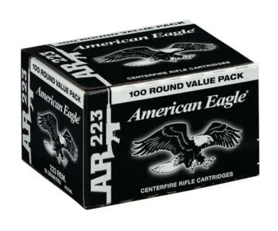 Federal AE223BLF American Eagle  223 Rem 55 gr Full Metal Jacket (FMJ) 100 Bx/ 5