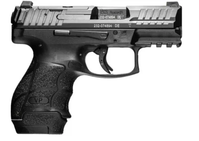 HK 81000811 VP9SK Sub-Compact 9mm Luger 12+1/15+1 3.39″ Black Polygonal Rifled Barrel, Black Optic Ready/Serrated Slide & Polymer Frame w/Picatinny Rail, Night Sights, Black Finger Grooved Polymer Grips Ambidextrous