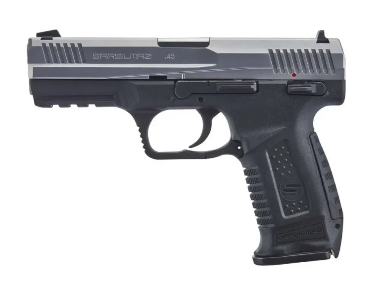 Sar USA ST45STS ST45  45 ACP 4.50″ 12+1 TB Black Stainless Steel Black Interchan