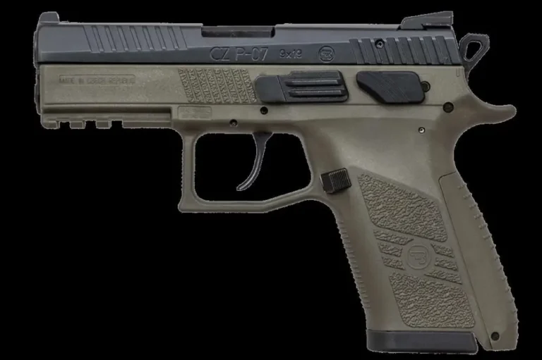 CZ 91077 P-07 Full-Size 9mm Luger 3.75″ 15+1 OD Green OD Green Polymer Grip Nigh