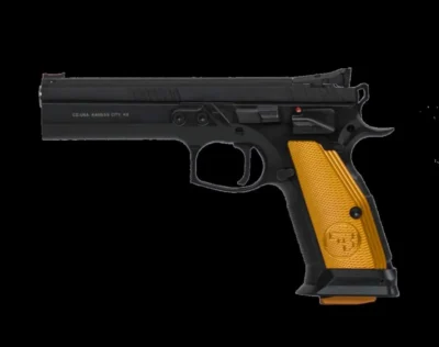 CZ USA 75 Tac Sport Orange 9mm 20+1 Orange Grips 5.4″
