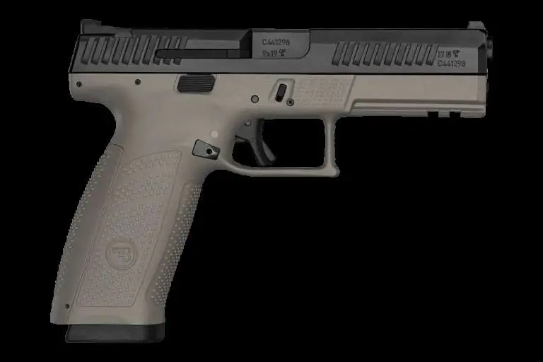 CZ 91541 P-10 Full Size 9mm Luger 4.50″ 19+1  Black Nitride Side Flat Dark Earth