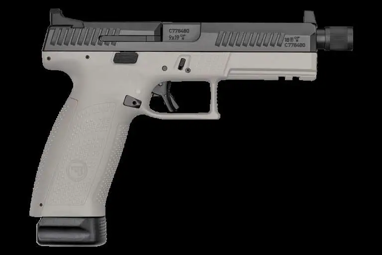 CZ 91544 P-10 Full Size 9mm Luger 4.50″ 21+1 Black Nitride Slide Gray Polymer Gr