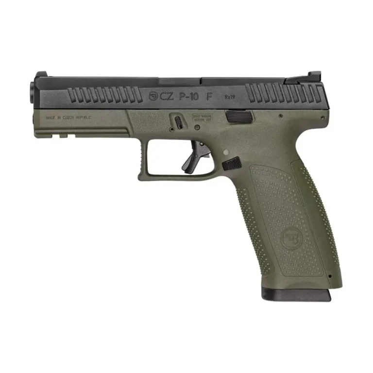 CZ 91545 P-10 Full Size 9mm Luger 4.50″ 19+1 Black Nitride Slide OD Green Polyme