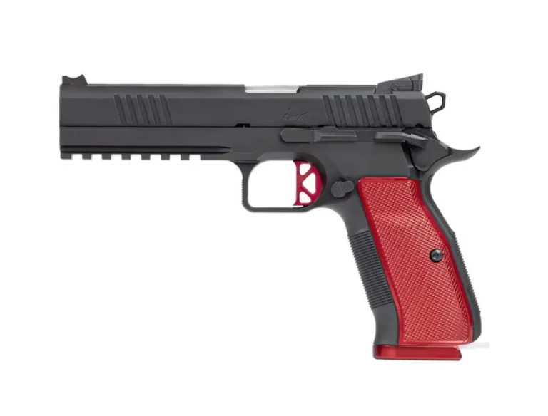 Dan Wesson 92002 DWX  Rail 40 S&W 5″ 15+1 Black Duty Finish Stainless Steel Red