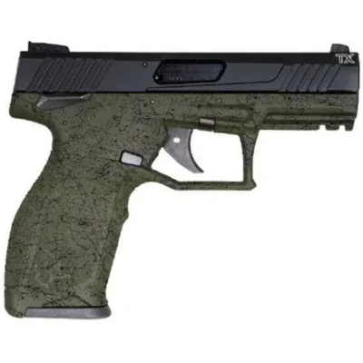 Taurus 1TX22141SP2 TX22  22 LR 4.10″ 16+1 Green w/Black Splatter Black Anodized