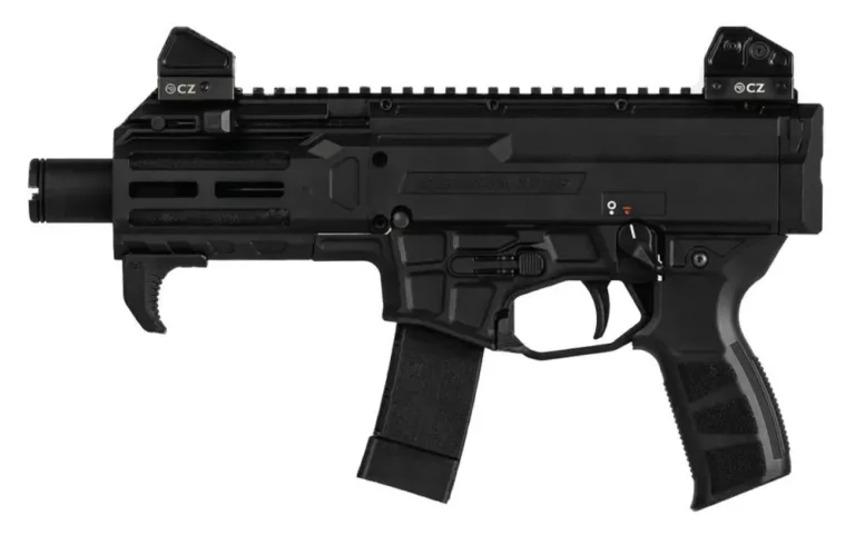 CZ-USA 91420 Scorpion 3+ Micro 9mm Luger Caliber with 4.20″ Barrel, 20+1 Capacity, Overall Black Finish & Polymer Receiver/Grip Right Hand