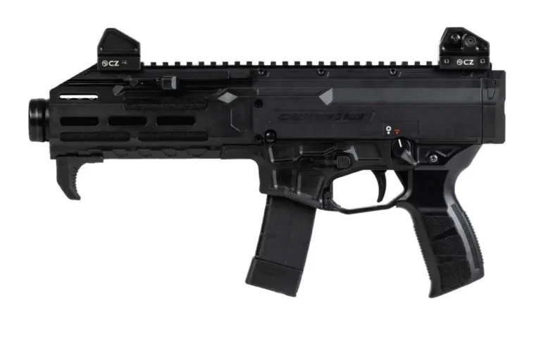 CZ-USA 91421 Scorpion 3+ 9mm Luger Caliber with 7.80″ Threaded Barrel, 20+1 Capacity, Overall Black Finish & Polymer Receiver/Grip