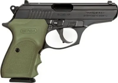 Bersa T380PMC Thunder 380 Combat Plus380 ACP 3.50″ 15+1 Black OD Green Rubber Gr