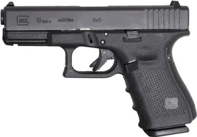 Glock PG1950203MOS G19 Gen 4 Compact MOS 9mm Luger 4.01″ 15+1 Black Black Interc