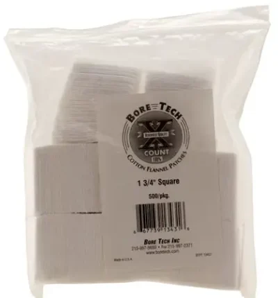 Bore Tech BTPT134S50 X-Count Square Patches Cotton 500 Per Pack 1.75″