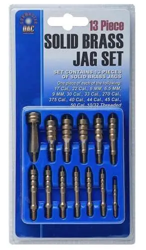 DAC BRT888 Cleaning Jag Set  17-45 Cal/50 Cal Universal Brass 13 Piece Set