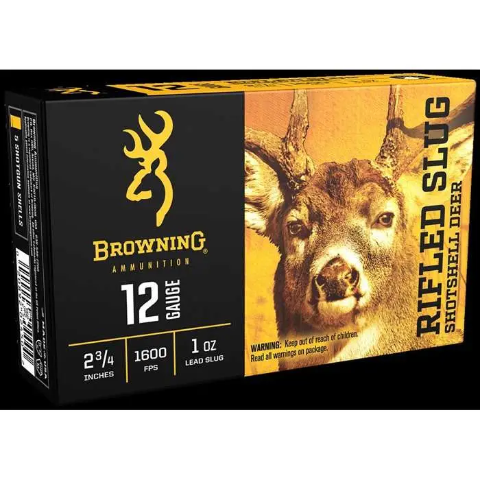 Browning Ammo B193121221 Rifled Slug  12 Gauge 2.75″ 1 oz 1 Shot 5 Bx/ 50 Cs