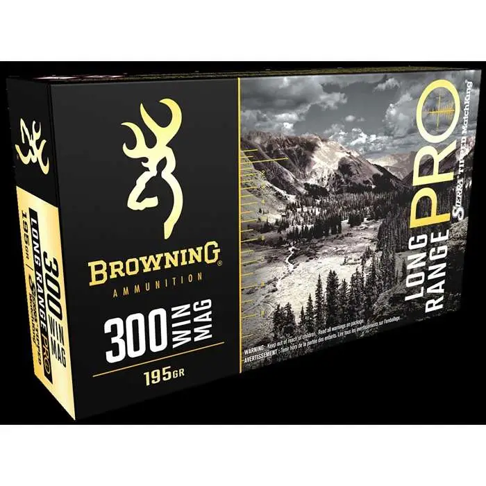Browning Ammo B192503001 Long Range Pro  300 Win Mag 195 gr Sierra MatchKing BTP