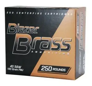 CCI 52201 Blazer Brass 40 S&W 180 gr Full Metal Jacket (FMJ) 250 Bx/ 4 Cs CCI 52201 Blazer Brass 40 S&W 180 gr Full Metal Jacket (FMJ) 250 Bx/ 4 Cs