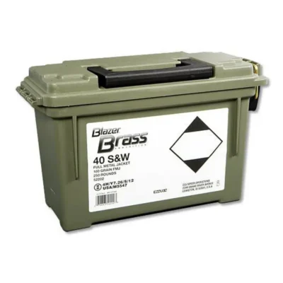 CCI 52202 Blazer Brass 40 S&W 180 gr Full Metal Jacket (FMJ) 250 Bx/ 1 Cs (Plano