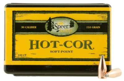 Speer Bullets 1855 Hot-Cor30 Caliber .308 110 GR Soft Point (SP) 100 Box