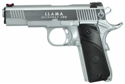 Llama LMM380C 1911 Micromax 380 ACP 3.75″ 7+1 Chromed Black Polymer Grip