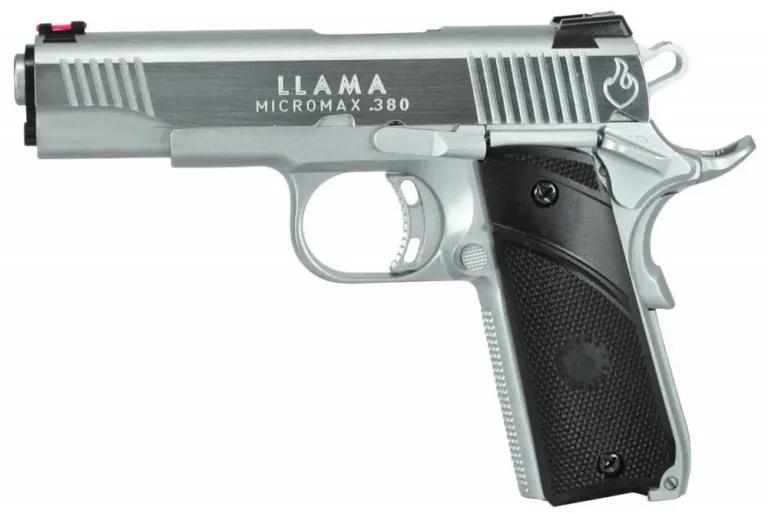 Llama LMM380C 1911 Micromax 380 ACP 3.75″ 7+1 Chromed Black Polymer Grip