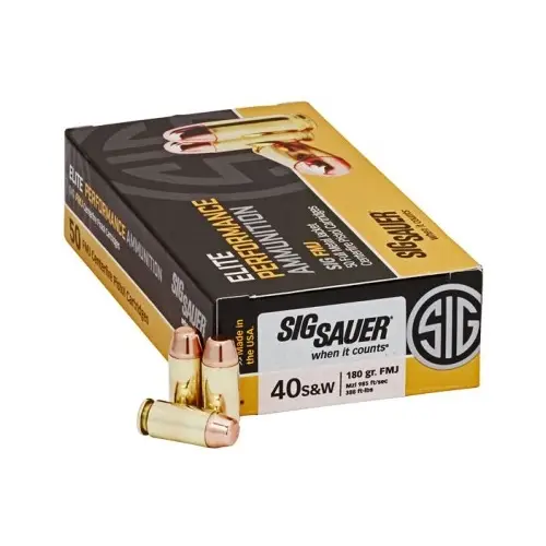 Sig Sauer E40SB2200 Elite Ball 40 S&W 180 gr Full Metal Jacket (FMJ) 200 Bx/ 5 Sig Sauer E40SB2200 Elite Ball 40 S&W 180 gr Full Metal Jacket (FMJ) 200 Bx/ 5