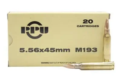 PPU PPN5561 Mil-Spec  5.56x45mm 55 gr Full Metal Jacket Boat Tail (FMJBT) 20 Bx/