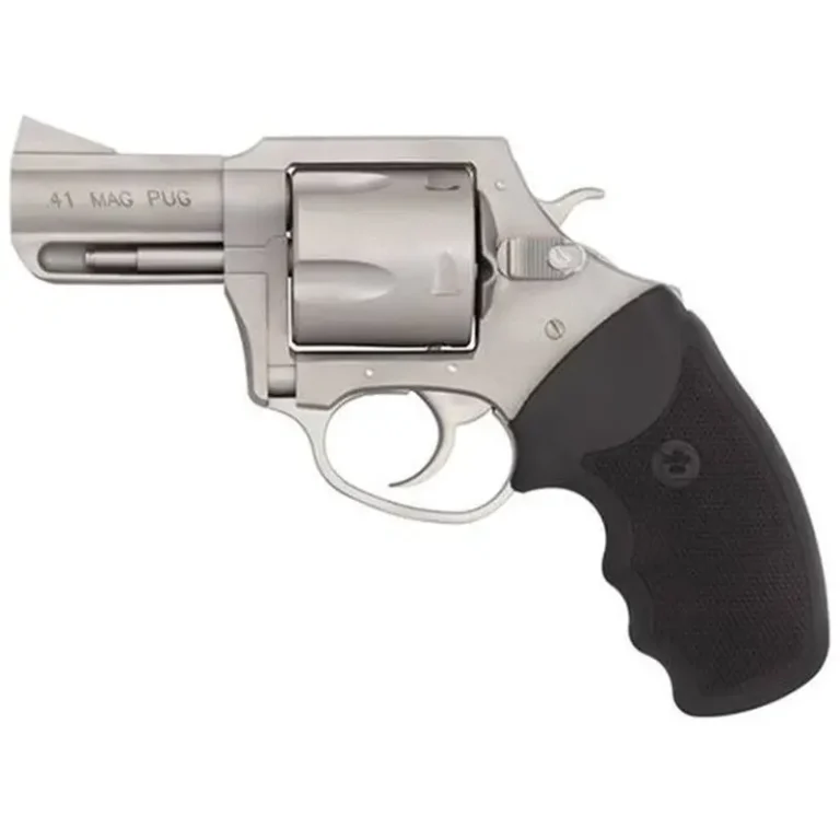 Charter Arms 74120 Mag Pug41 Rem Mag 2.50″ 5 Round Stainless Black Rubber Grip
