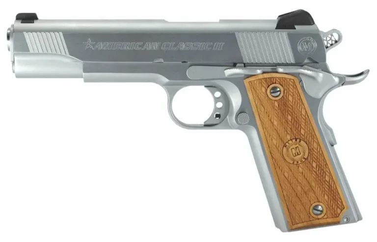 American Classic AC45G2C 1911 Classic II 45 ACP 5″ 8+1 Chrome Hard Hardwood Grip American Classic AC45G2C 1911 Classic II 45 ACP 5″ 8+1 Chrome Hard Hardwood Grip