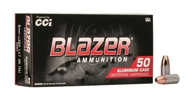 CCI 3582 Blazer 9mm Luger 147 gr Total Metal Jacket (TMJ) 50 Bx/ 20 Cs CCI 3582 Blazer 9mm Luger 147 gr Total Metal Jacket (TMJ) 50 Bx/ 20 Cs