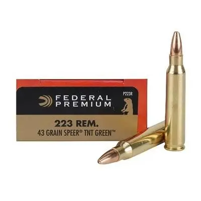 Federal P223R Premium V- Shok 223 Rem 43 gr TNT Green (TNTGRN) 20 Bx/ 10 Cs