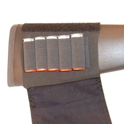Grovtec US Inc GTAC84 Shotgun Buttstock Shell Holder With Flap 5 Rounds Black Co