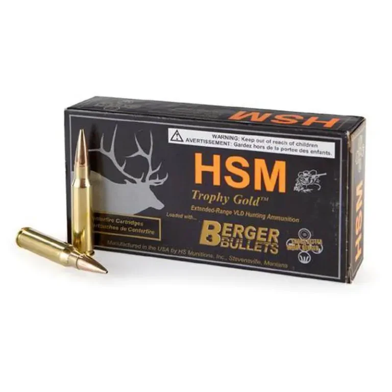 HSM BER7STW168VL Trophy Gold  7mm STW 168 gr Match Very Low Drag 20 Bx/ 20 Cs