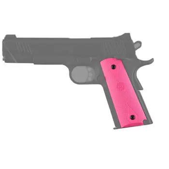 Hogue 45017 Rubber Grip Panels  1911 Government Checkered Pink