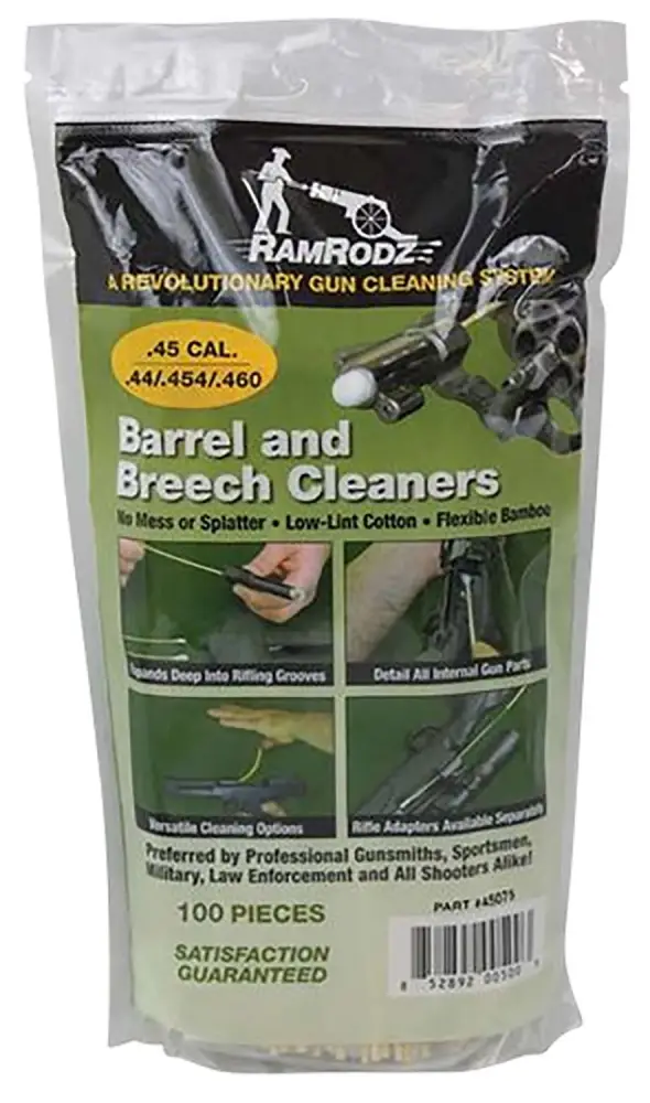 RamRodz 45075 Barrel Cleaner Swabs .45 Cal Cotton/Bamboo 75 PK