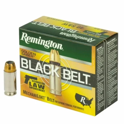 Remington Ammunition GSN40SWCB Golden Saber Black Belt 40 S&W 180 gr Belted Bras