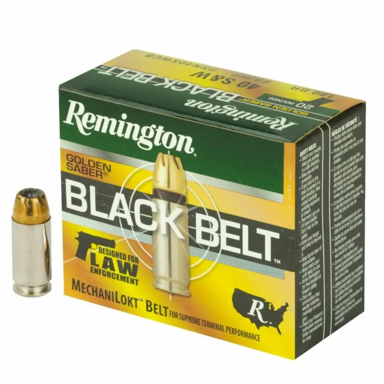 Remington Ammunition GSN40SWCB Golden Saber Black Belt 40 S&W 180 gr Belted Bras Remington Ammunition GSN40SWCB Golden Saber Black Belt 40 S&W 180 gr Belted Bras