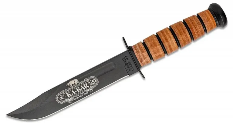 Ka-Bar 9191 120th Anniversary USMC 7″ Clip Point Plain Leather Handle Fixed W/Sh Ka-Bar 9191 120th Anniversary USMC 7″ Clip Point Plain Leather Handle Fixed W/Sh