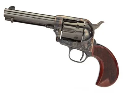 Taylors and Company 555153 1873 Cattleman 357 Mag 6 Round 4.75″ Blued Case Harde