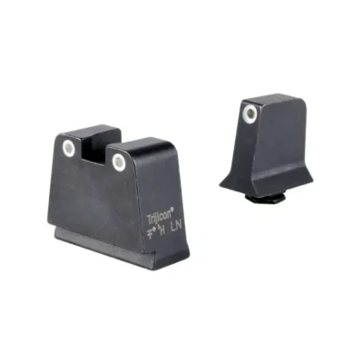Trijicon, Suppressor/Optic Height, Night Sights, White Front with White Rear & Green Lamps, Fits Glock 42,43,43X,48