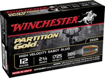 Winchester Ammo SSP12 Partition Gold High Velocity Sabot Slug 12 Gauge 2.75″ 385