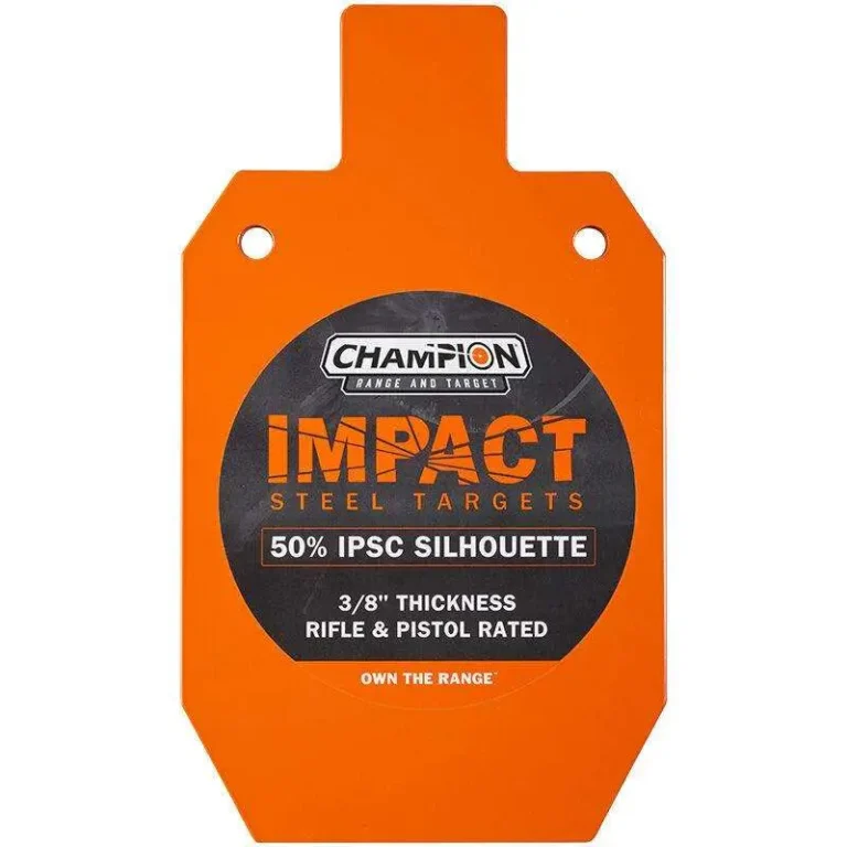 Impact Steel 50% IPSC Target Rifle Rated Orange Sticker