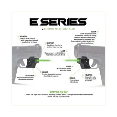 Viridian E Series Green Laser Black Ruger MAX-9 w/ Kydex Holster IWB RH